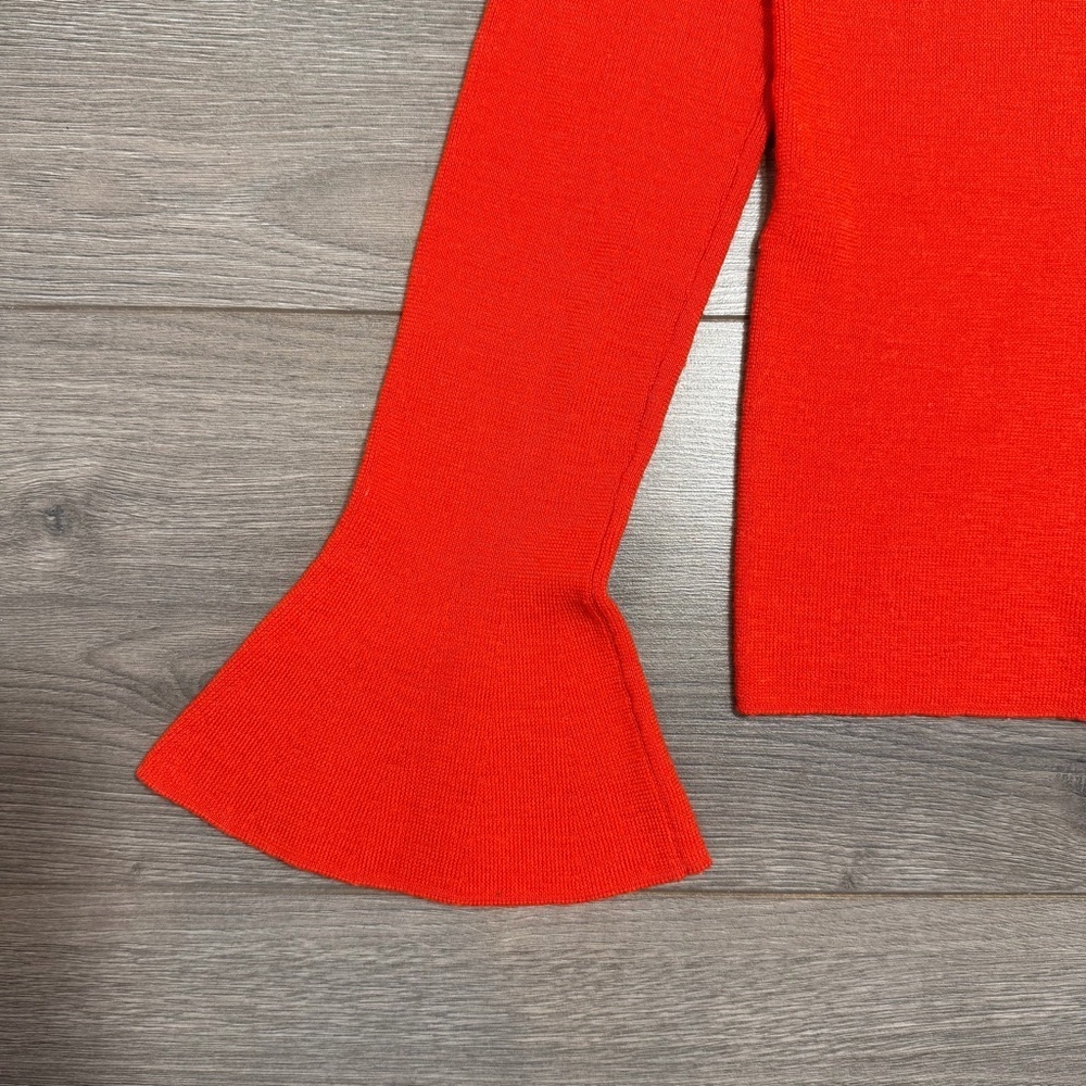 Tory Burch Orange-Red Sweater with Button Details - Picture 3 of 6